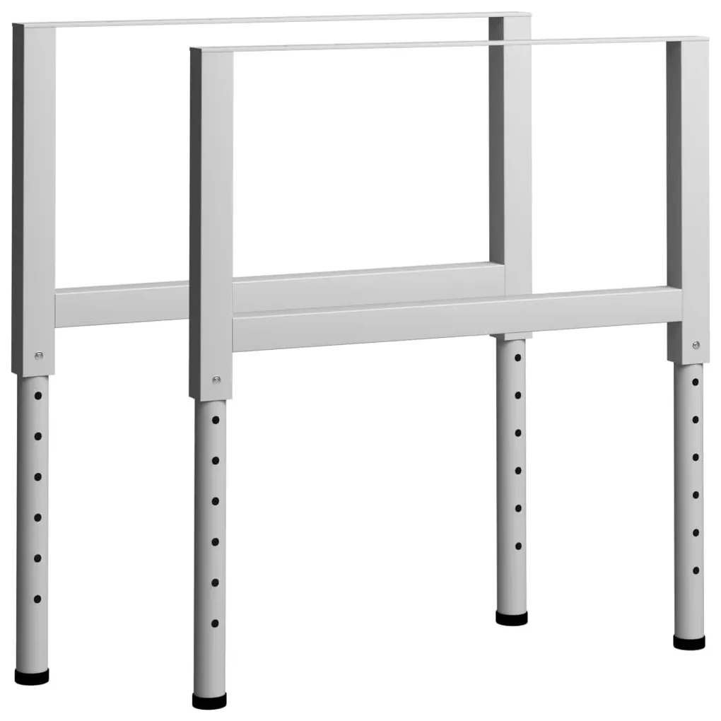 Telai per banco da lavoro 2 pz in metallo 85x(69-95,5) cm grigi