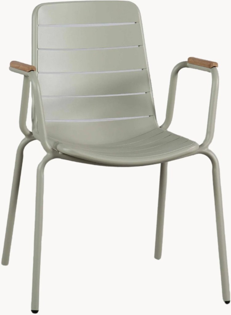 Sedia da giardino con braccioli in legno di teak Parc