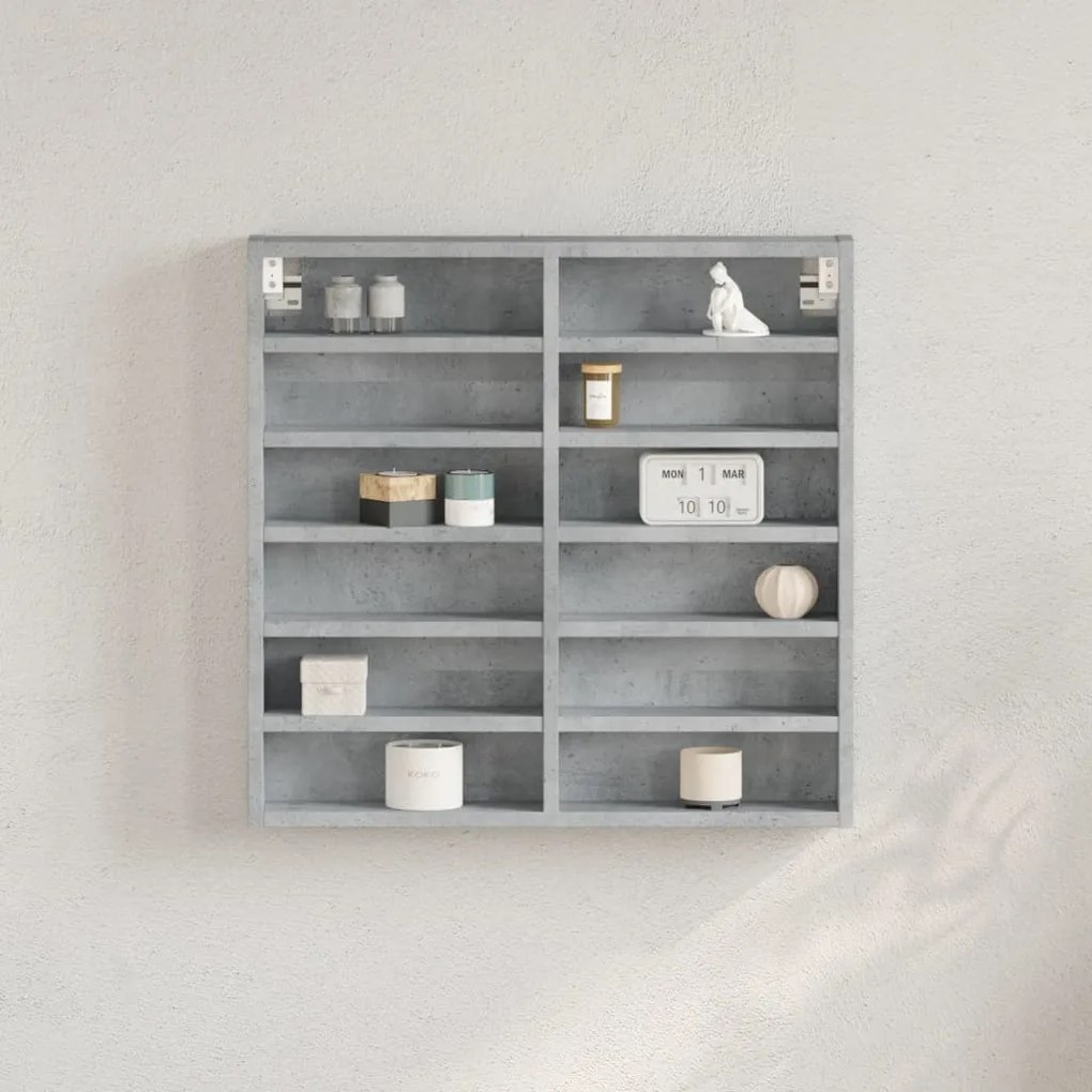 Armadietto Vetrina Grigio Cemento 60x8,5x58 Cm Multistrato /