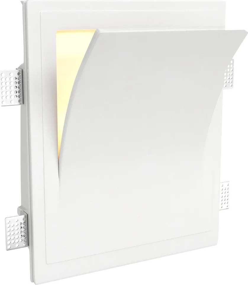 Applique Rettangolare da Incasso 2xE14 in Gesso Pitturabile