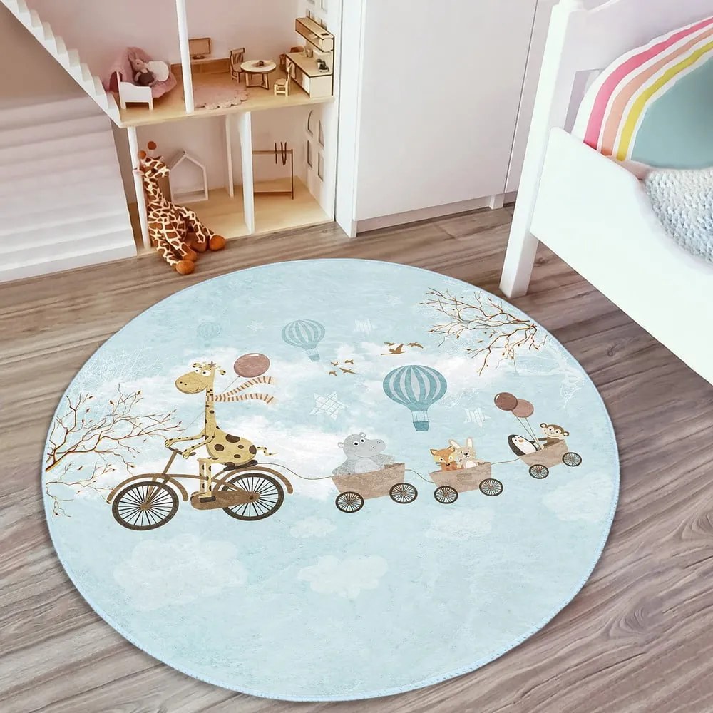 Tappeto azzurro per bambini ø 100 cm Comfort - Mila Home