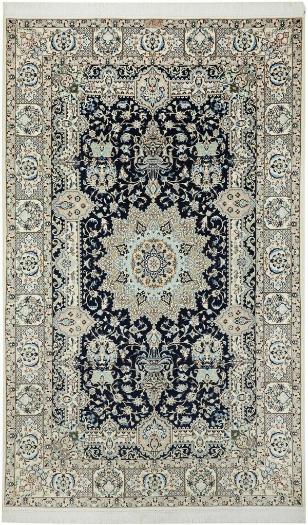 Nain Tappeto persiano 160x260 Blu (Iran) Annodato A Mano