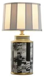 Lampada da tavolo Home ESPRIT Bianco Nero Grigio Dorato Porcellana 29 x 29 x 51 cm