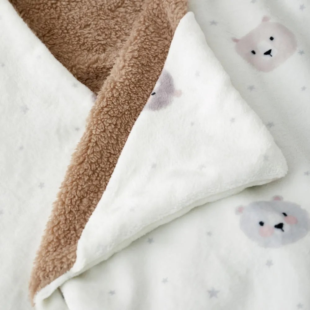 Coperta da bambini con cappuccio marrone e color crema in micropile 90x125 cm Cosy Bear – Catherine Lansfield
