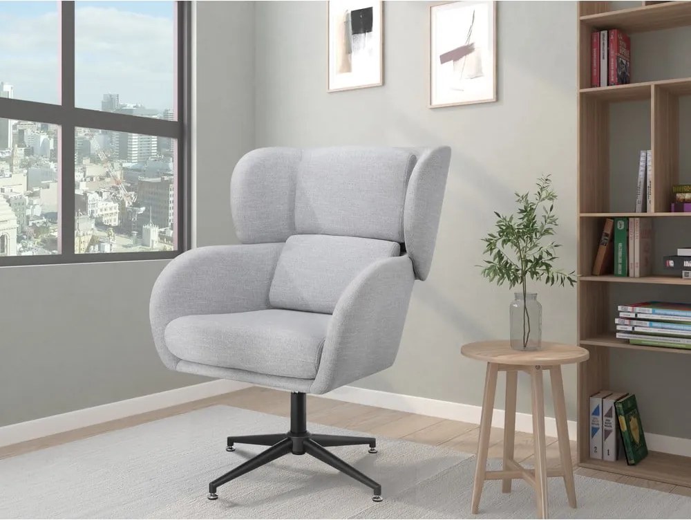 Poltrona in velluto grigio chiaro Vanessa - Støraa