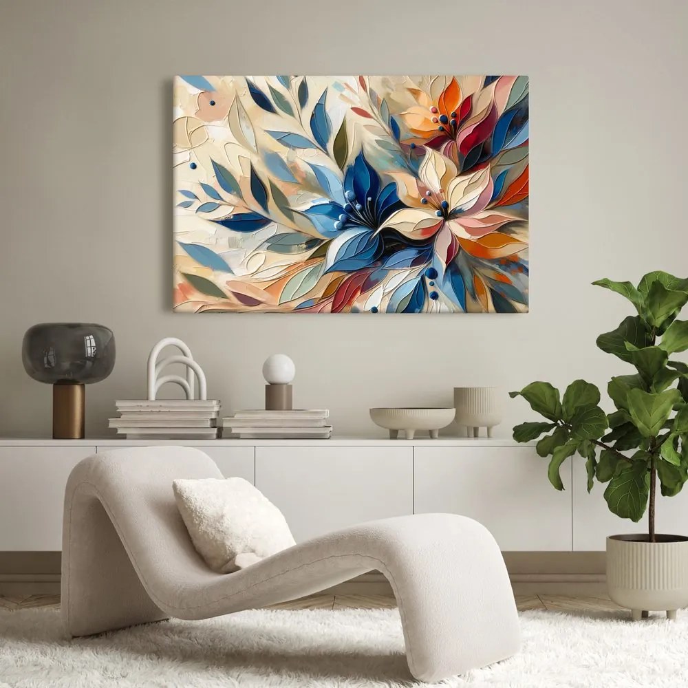 Quadro su tela – Foglie floreali colorate