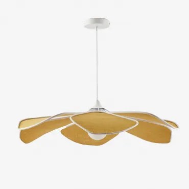 Lampada Da Soffitto Benavid Ø75 Cm & Lino Giallo Miele - Beige Lino - Sklum
