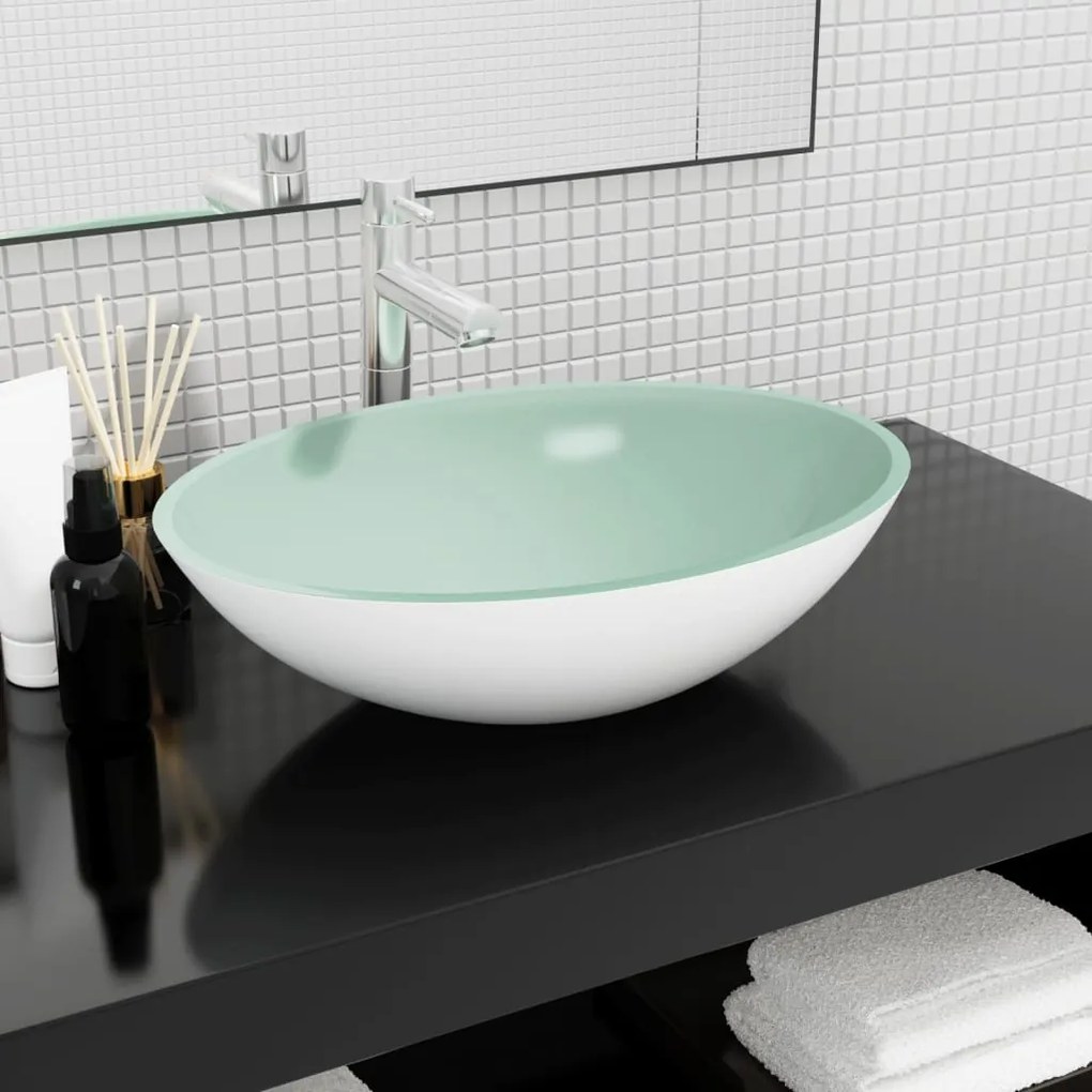 Lavandino İn Vetro 50x37x14 Cm Bianco /