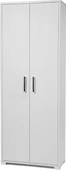 Scarpiera 2 ante grande in legno con ripiani 70x189h cm Bianco Frassino