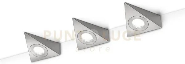 Ecco kit 3 pezzi sottopensile acciaio 12,4cm led 3w · 3x 200lm, 3000k
