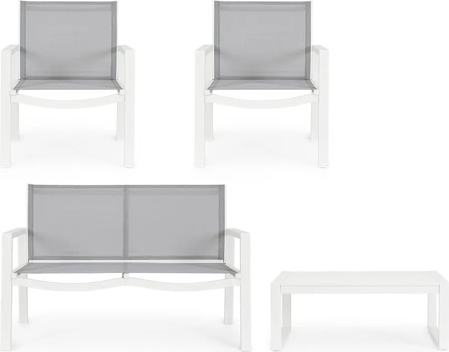 Set di mobili da giardino bianco in alluminio per 4 persone Kallen – Bizzotto