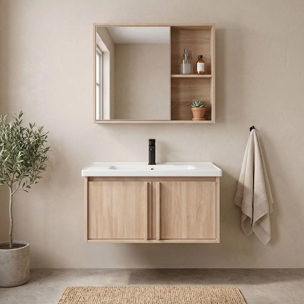 Set di mobili da bagno con lavabo Gama T25023 BXM 80CM