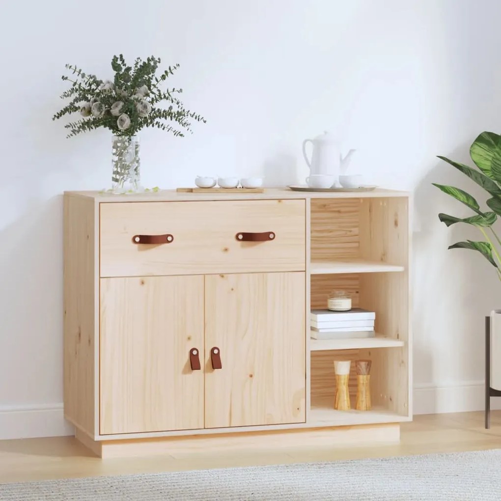 Credenza 98,5x40x75 Cm İn Legno Massello Di Pino /