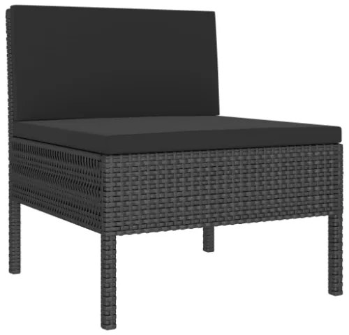 Set Divani da Giardino 10 pz con Cuscini in Polyrattan Nero