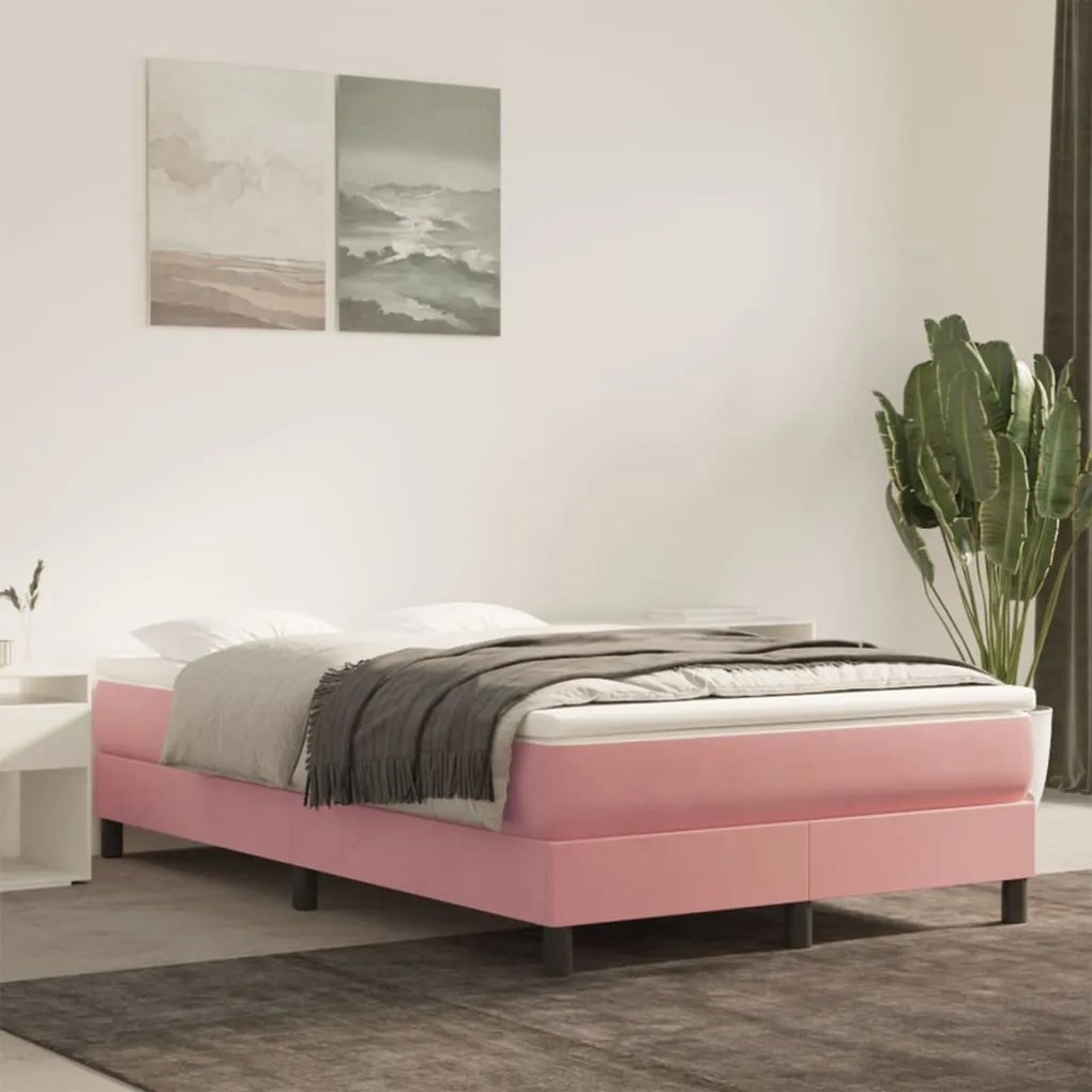 Materasso A Molle Insacchettate Rosa 120x210x20 Cm İn Velluto /