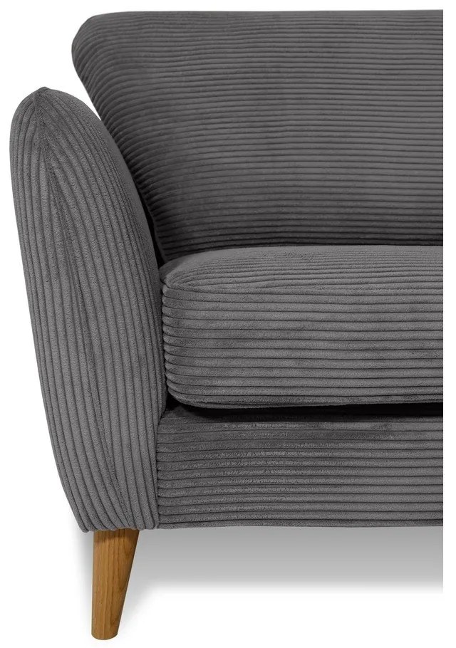 Divano in velluto a coste grigio scuro 170 cm Paris - Scandic