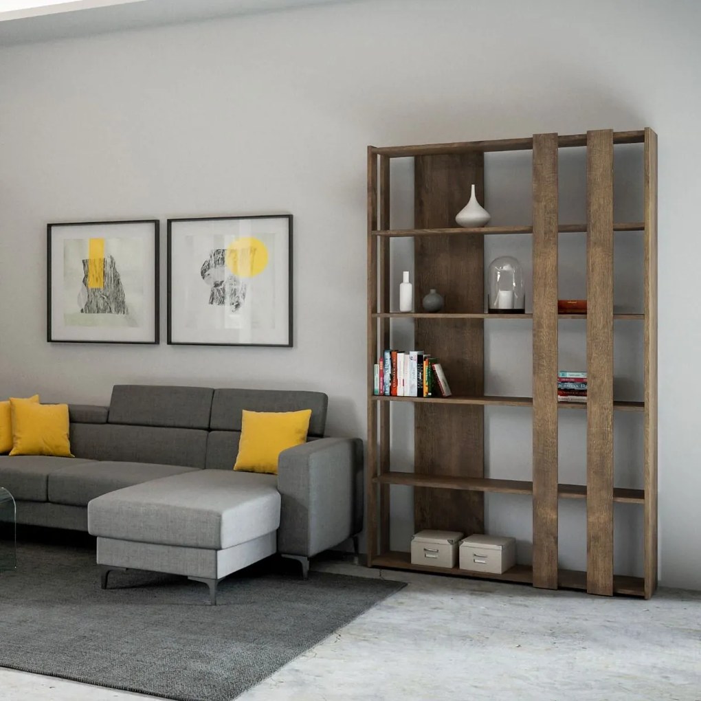 Libreria Kato Small: Eleganza Versatile per Ambienti Compatti, Libreria A / Noce