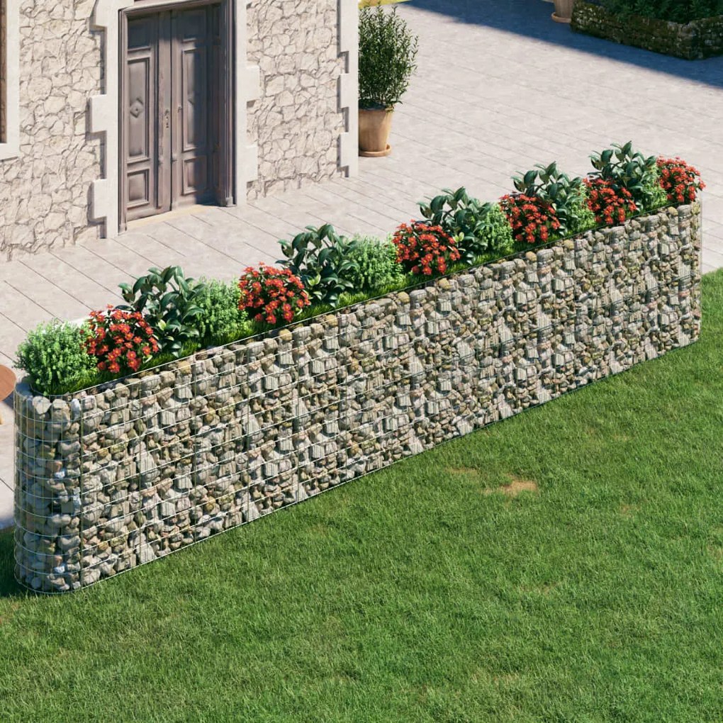 Gabbione Con Letto Rialzato İn Acciaio Zincato 540x50x100 Cm /