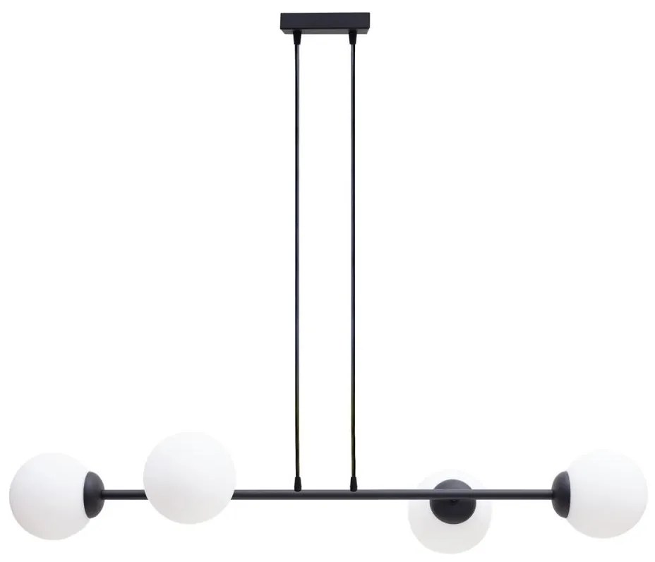 Lampadario a sospensione con filo FIRA 4xE27/60W/230V nero