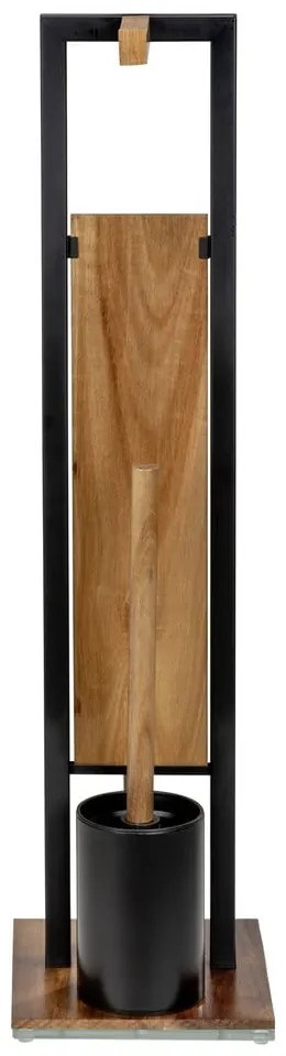 Porta carta igienica in legno con spazzola Rivalta Acacia - Wenko