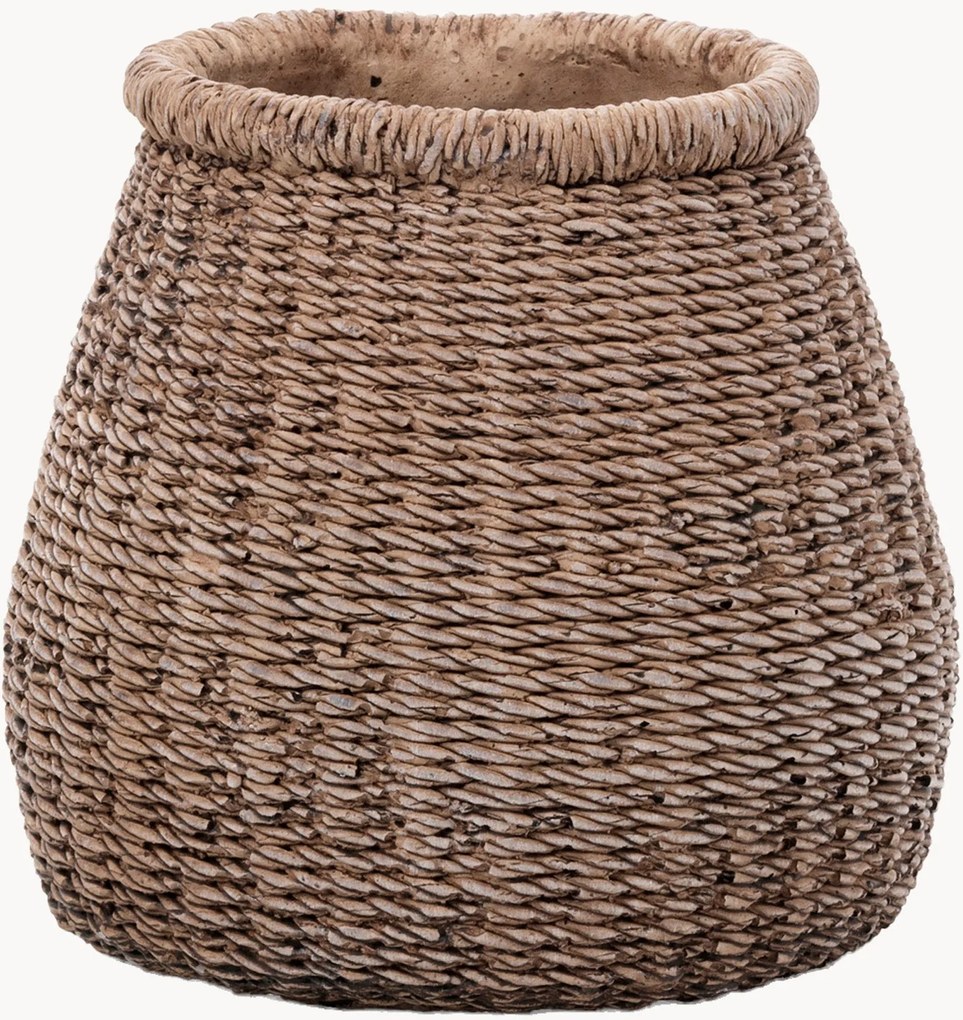 Vaso in cemento fatto a mano Faux-Puff, alt. 17 cm
