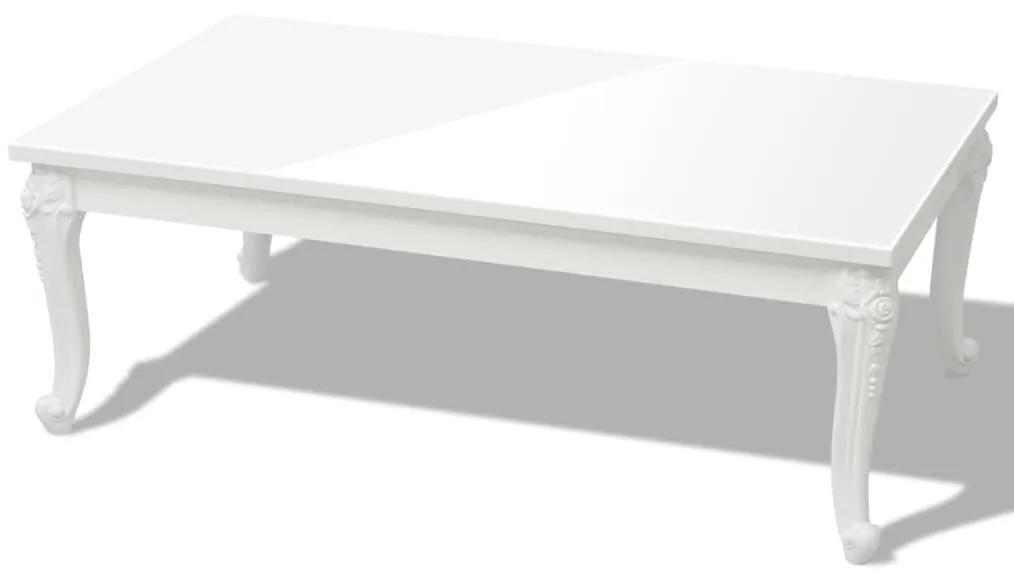 Tavolino da Caffè 115x65x42 cm Bianco Lucido