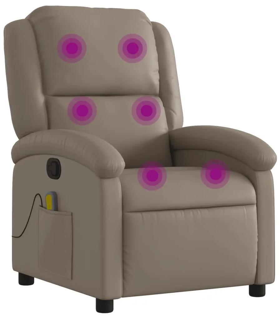 Poltrona massaggiante reclinabile cappuccino in similpelle