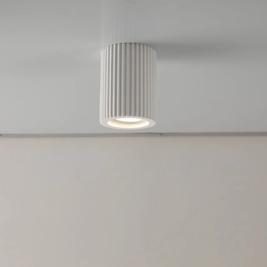 Plafoniera LED GU10 e GU5.3 in Gesso Pitturabile Rotonda Ø70x90mm