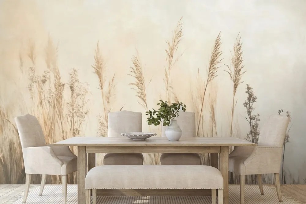 Carta da parati – Piante secche in beige