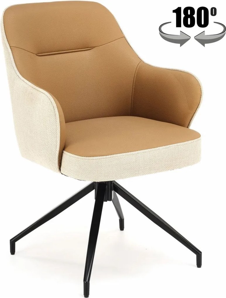 Sedia girevole K527 marrone/beige