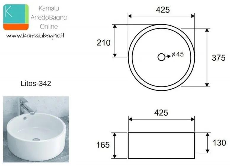 Kamalu - lavabo tondo 42cm litos-342