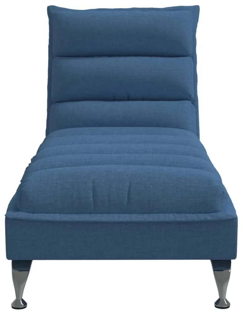 Chaise longue con cuscini blu in tessuto