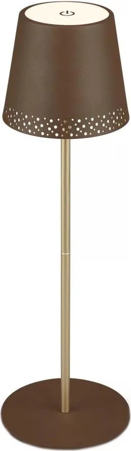 Brilo - Lampada da tavolo LED ricaricabile a sfioramento KIKI LED/2,6W/5V IP44 2600 mAh marrone