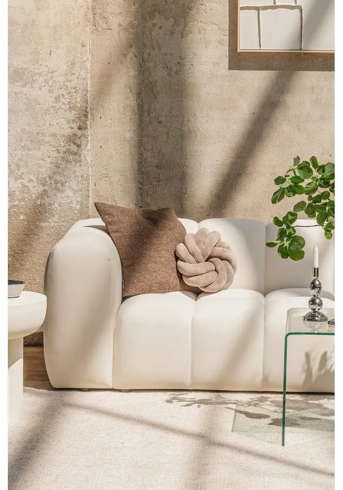 Divano color crema con rivestimento in velluto 225 cm Cube – Bonami Selection