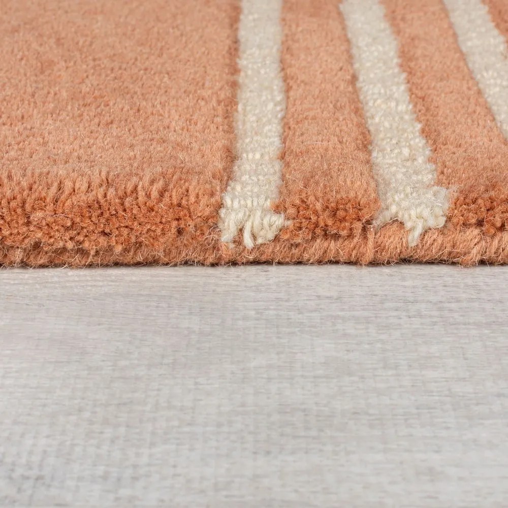 Tappeto color terracotta in lana tessuto a mano 200x290 cm Lozenge Terracotta – Flair Rugs