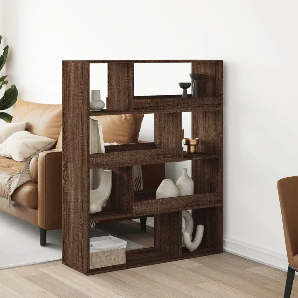 Divisorio Stanza Rovere Marrone 100x33x125,5 Cm İn Truciolato /
