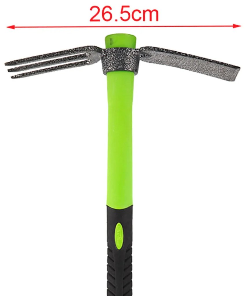Zappa 2 Punte da Giardino con Rastrello Tridente Manico Antiscivolo Lunghezza 38.5cm x 26.5cm Attrezzi da Giardinaggio