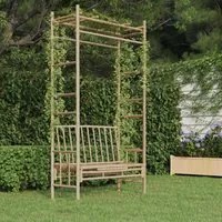 Panca da Giardino con Pergola 116 cm in Bamb 341742