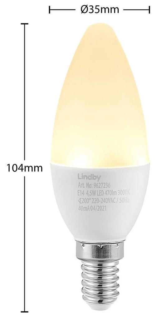 Lindby LED candela E14 C35 4,5W 3.000K opale