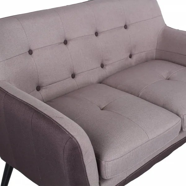 Divano 2 posti 130 cm - tessuto Tortora imbottito ELLEN