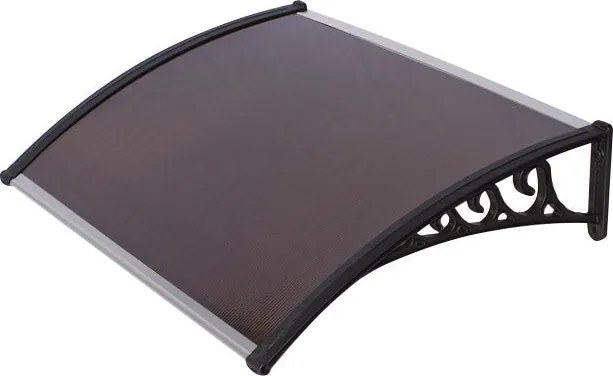 Pensilina Tettoia in Policarbonato Alveolare Fumè 100x80 cm Masi Marrone...