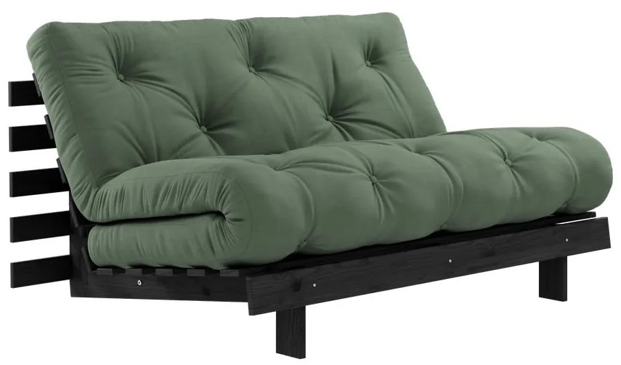 Divano letto verde 140 cm Roots Black Night - Karup Design