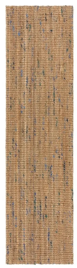 Passatoia blu/di colore naturale in iuta tessuta a mano 60x230 cm Jute Boucle Blue – Flair Rugs