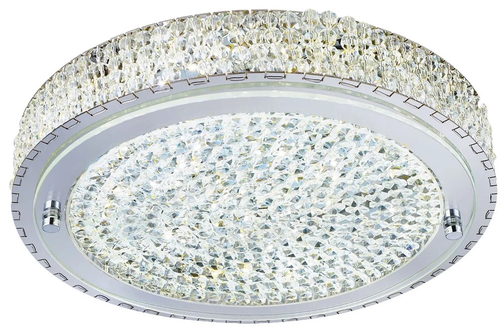 Plafoniera Contemporanea Florida Acciaio Cromo Vetro Grigio Led 22,8W 4000K