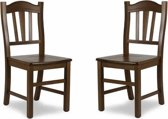 Sedia in legno massello con seduta legno Noce SILVANA set da 2