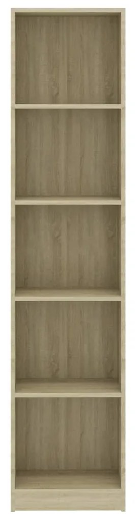 Libreria 5 ripiani rovere sonoma 40x24x175 cm legno multistrato