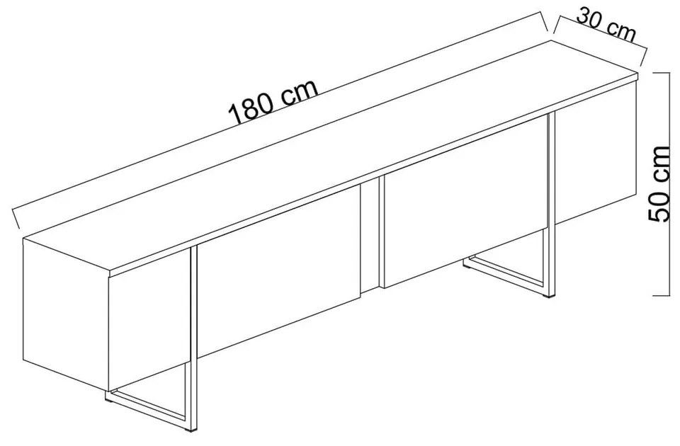 Mobile TV in noce naturale 180x30 cm Luxe - Kalune Design