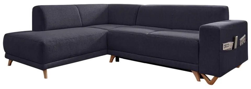 Divano angolare color antracite allungabile e con contenitore (penisola a sinistra/a L) Classy Sophie – Miuform