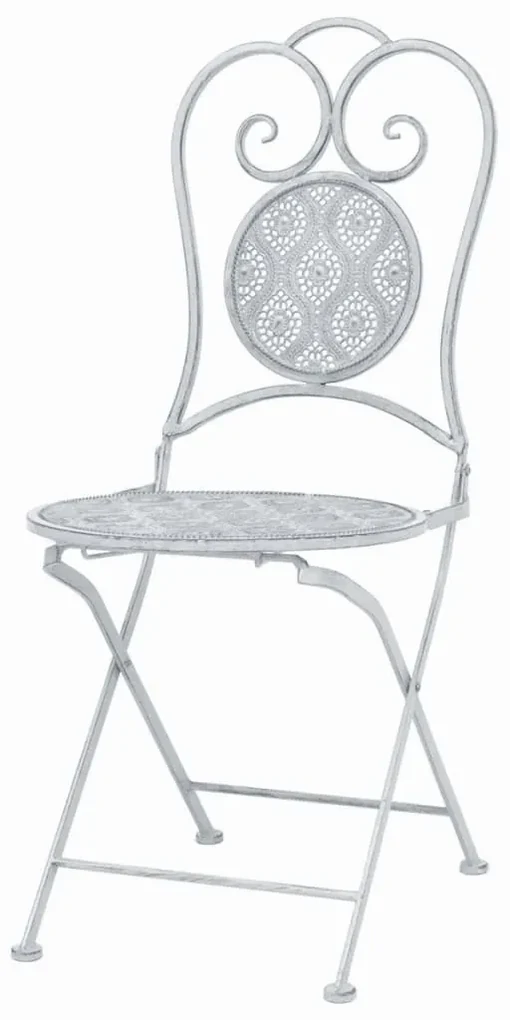 Set da bistrò 3 pz in acciaio bianco grigiastro