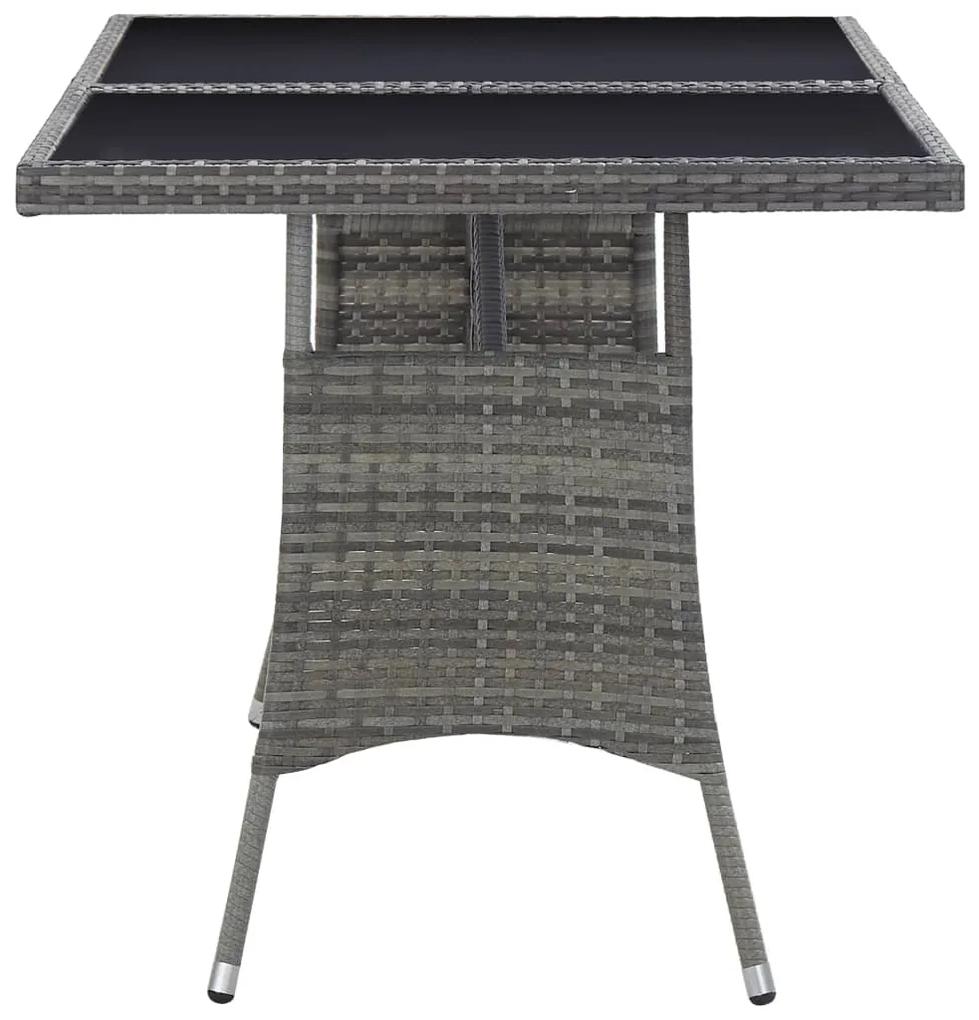 Tavolo da giardino grigio 140x80x74 cm in polyrattan